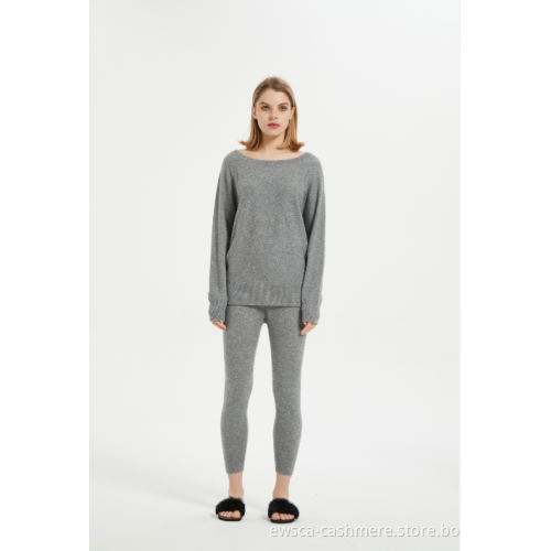 Ladies cashmere round neck pullover knitwear nightwear